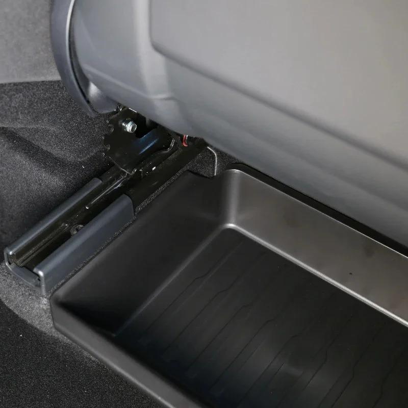 For Tesla Model Y Juniper 2025 Rear Seat Rear Lower Storage Box Car Accessories ABS Umbrella Storage Organizer Tray Interior