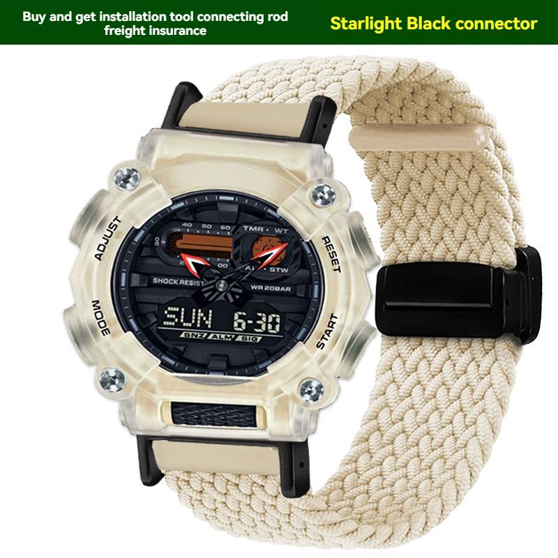 Для часов Casio с магнитной нейлоновой ремешком 16 мм для активного отдыха G-SHOCK GA110 100 120 GA900 GA2100 DW-5600 GW-B5600 GW-M5610 Спортивный ремешок