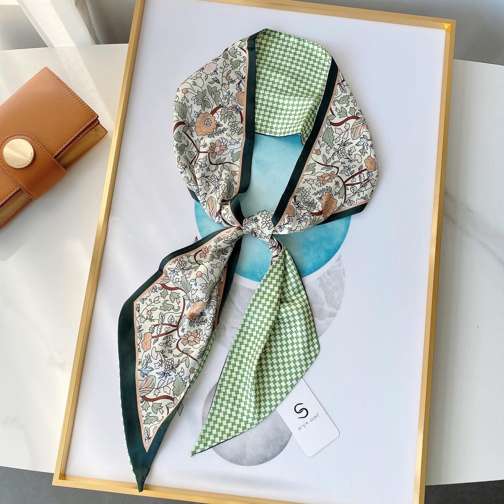 New Simulation Silk Long Scarf Fashionable Versatile Suit Double-Layer Scarf Decorative Bag Wrapped With Professional Scarf For Women