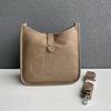 New Genuine Leather Top Layer Cowhide Lychee Pattern Men's And Women's Universal Hollow Crossbody Bag  Genuine Leather Women's Bag