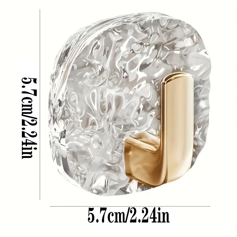 4pcs Self-adhesive Wall Hooks Acrylic Bathroom Hooks for Hanging Waterproof Adhesive Hook Towel Holder Home Accessories