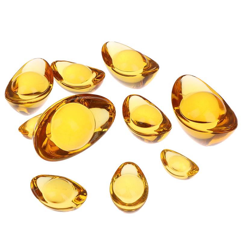 2шт цитрин слиток денег богатство фэн-шуй китайский древний золотой слиток талисман