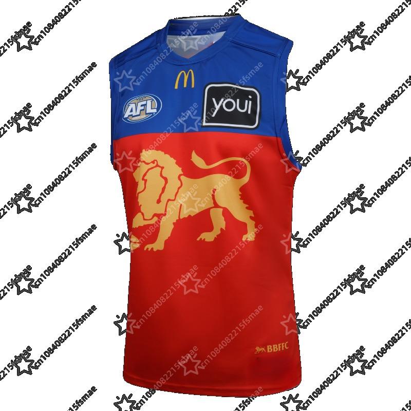 Официальная копия домашней тренировочной ретро-футболки Brisbane Lions AFL Безрукавка для футбола BBFFC Одежда для фанатов