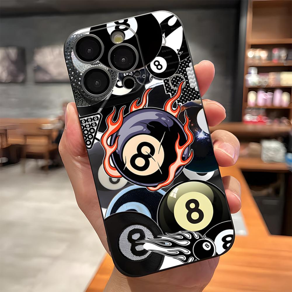 Модный Бильярдный Номер 8 Чехол для Телефона Для IPhone 17 Pro Max 15 Pro 16 14 Plus 12 13 Mini 11 Pro Ударопрочный Мягкий Чехол