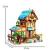 Средневековый замок Архитектура усадьба сцена строительный блок лес хижина город ландшафт модель сборка кирпичи игрушка подарки БЕЗ КОРОБКИ