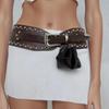 European and American Retro Rivet Wide Belt for Women, Fashionable Belt, Trendy Decorative Waistband