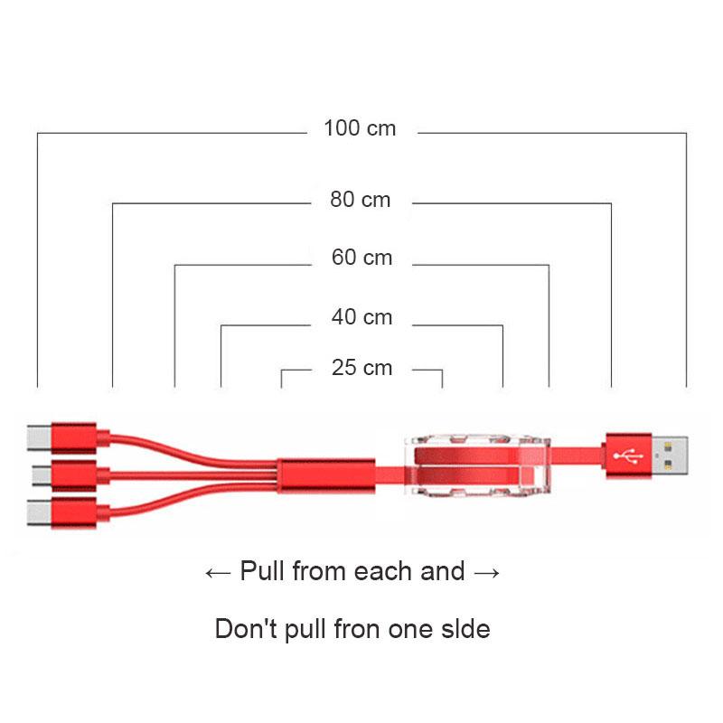 AAAYT1 Car Quick Charger Micro USB Type-C 3-in-1 Fast Charging Cable For Opel Astra Grandland Corsa Mokka Frontera Insignia Zafira