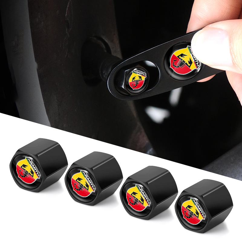 Metal Car Keychain Rings Accessories Tire Valve Cap For Abarth FIAT Punto 500 Tipo Stilo Palio Bravo Doblo Panda Ducato