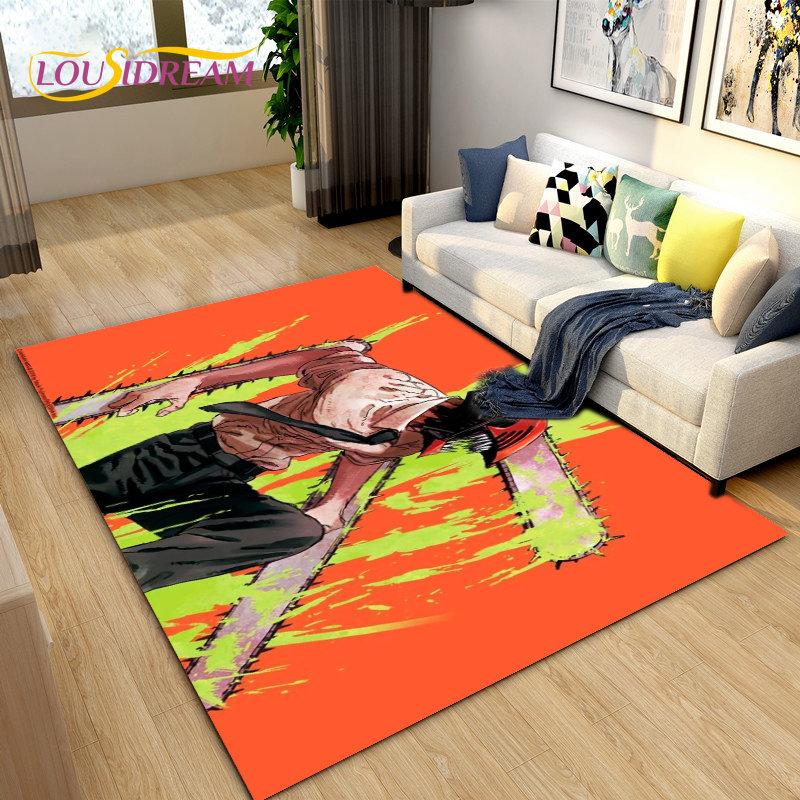 3D Chainsaw Man Anime Denji Cartoon Area Rug, ковер для гостиной, спальни, дивана, коврика, украшения, детский нескользящий напольный коврик