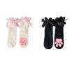 Coral Velvet Cat Paw Plush Socks Paw Pads Bowknot Warm Socks Y2k 3D Cat Paw Socks  Gift