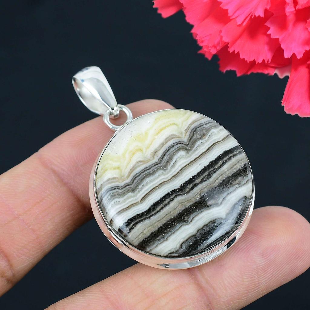 Prairie Agate Gemstone Pendant Solid 925 Sterling Silver Pendant Jewelry Gift For Unisex