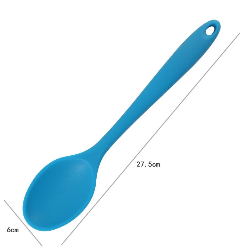 JCD 1pc Soft Silicone Food Grade Long Handled Heat-Resistant Soup Spoon For Stirring Eating Cooking Tableware Accessories