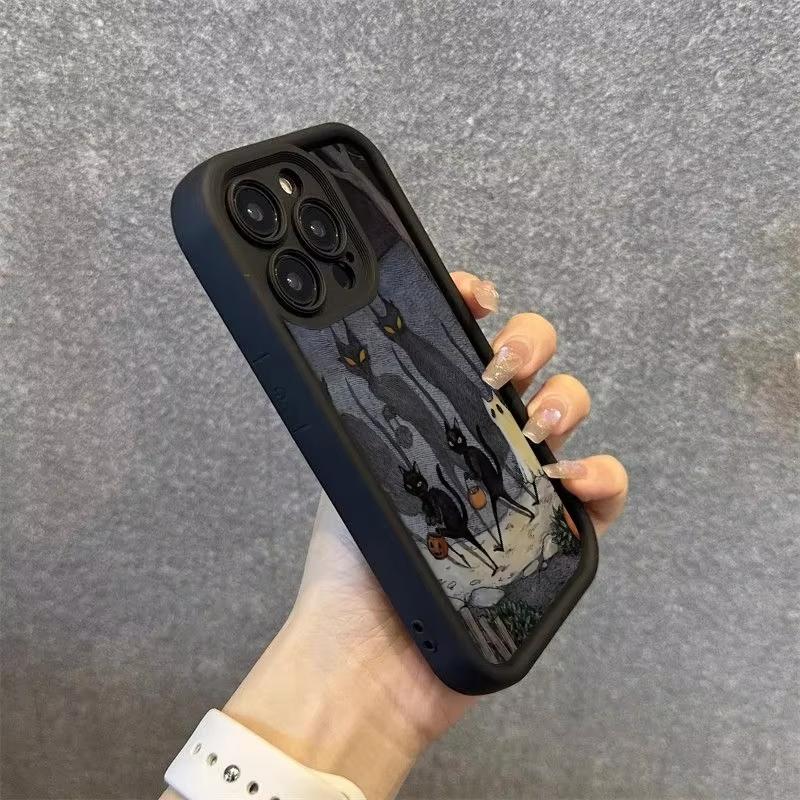 Темный Забавный Монстр Кот Лиса Креативный Чехол для Телефона Для iPhone 17 16 15 14 13 11 12 Pro Max 7 8 Plus X XS XR Ударопрочная Задняя Крышка