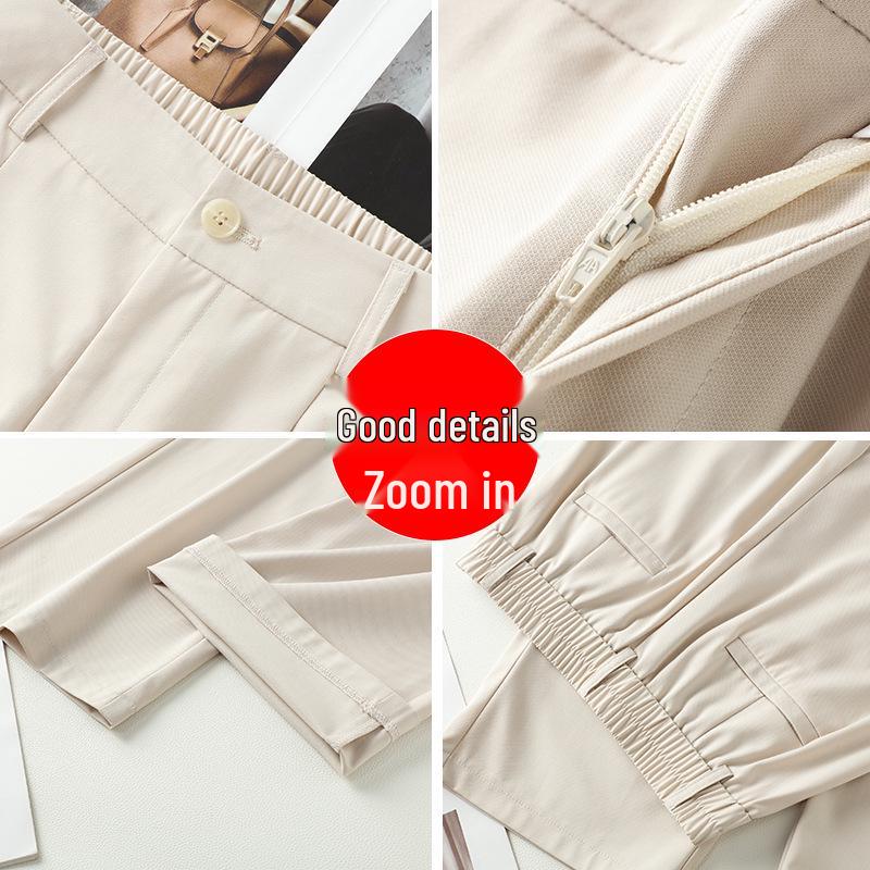 Women's Matte Acetate Wide-Leg and Narrow-Leg Slimming Casual Pants - Summer 2025 Collection