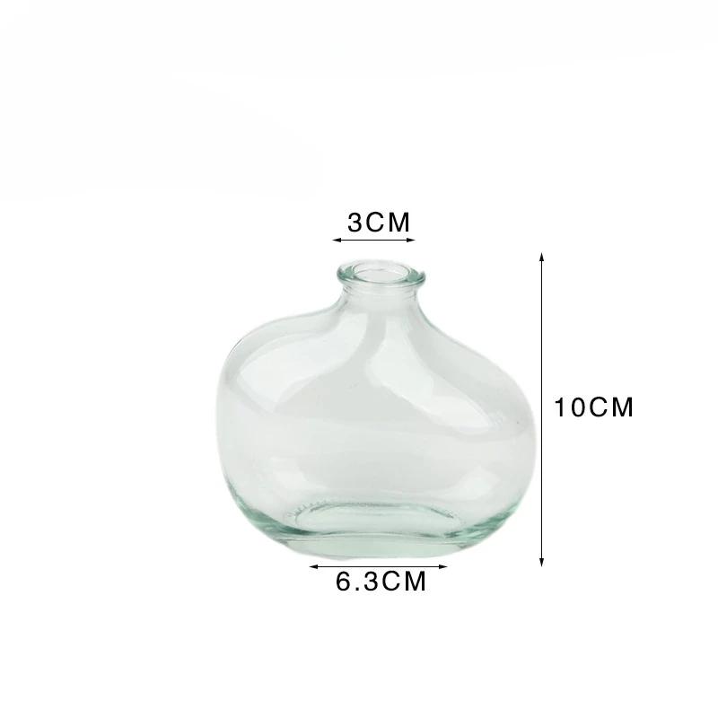 Nordic Transparent Glass Vase Small Irregular Hydroponic Vases Fresh Flowers Green Plants Flower Arrangement Ornaments