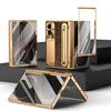 Роскошный чехол с покрытием из кожи, подставкой, слотом для стилуса для Samsung Galaxy Z Fold 8 Wide 7 6 5, защитная пленка из закаленного стекла для шарнира