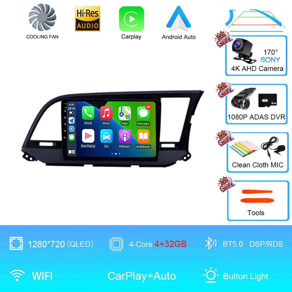Автомобильное радио Android 14 для Hyundai Elantra 6 2015 2016 2017 2018 Мультимедийный видеоплеер GPS-навигация Разделенный экран DPS 360 камера