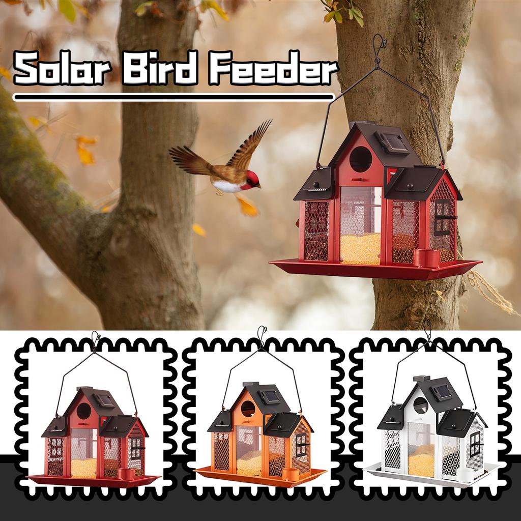 Качели Домик Кормушка Для Птиц Металлический Патио Колибри Кормушка Для Белок С Солнечной Энергией