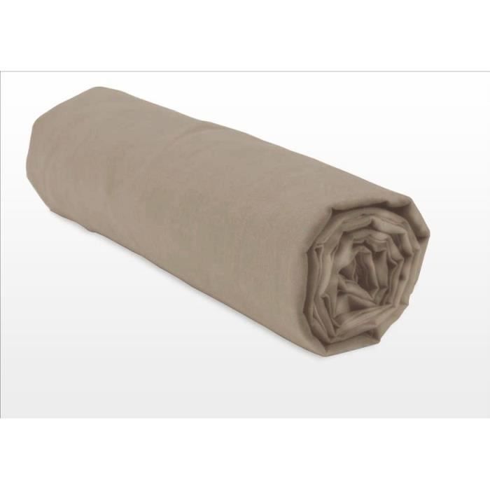 Простыня на резинке - HOME LINGE PASSION - HP72062 - Микрофибра 82 г - 90 x 190 см - Глубина 30 см - Бежевый