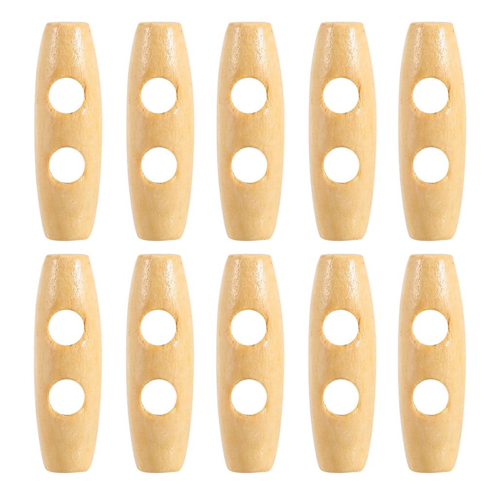 50pcsLot Button Wooden 2 Holes Coat Duffle Toggle Wood Horn Sewing Knitting Buttons 30mm