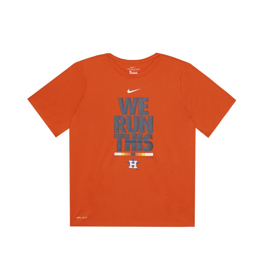 Nike Футболка X MLB Collaboration SS23 Houston Astros с принтом логотипа и буквенным принтом, круглый вырез, короткий рукав, американские винтажные детские топы, красная 3Z3B7SAG4-HOU