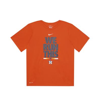 Футболка X MLB Collaboration SS23 Houston Astros с принтом логотипа и буквенным принтом, круглый вырез, короткий рукав, американские винтажные детские топы, красная 3Z3B7SAG4-HOU
