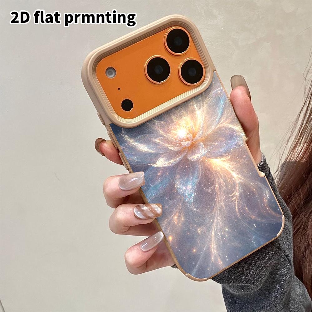 Phone Case: 2D flat lambskin suitable for iPhone 18, 17, 16, 15, 14, 13 Pro protective cases, nebula spirit flowers, Christmas and Halloween gifts