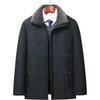 Woodpecker Men's Fleece-Lined Cotton Coat for Middle-Aged & Elderly - Warm Jacket Set for Dad or Grandpa (Ages 50-70)