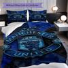 Manchester Emblem Three-piece set (1 * duvet cover + 2 * pillowcase, without core) 2D Flat Duvet cover and pillowcase Bedding set Soft and comfortable