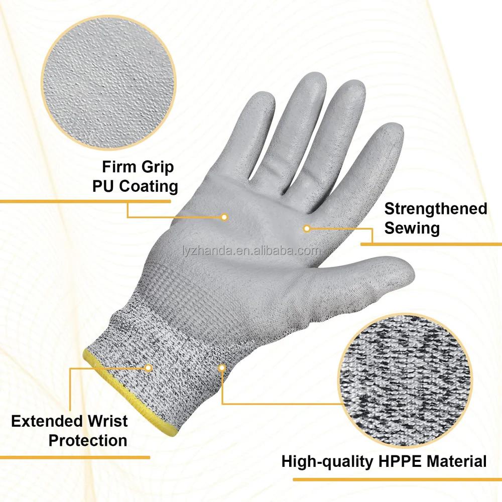 High Quality 5-Level Cut-resistant Work Safety Gloves with Puncture-resistant Latex-free Silicone-free 24CM
