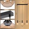 Suspension en verre - NETTLIFE - 3 lumières - Hauteur réglable - E27 - Noir Métal