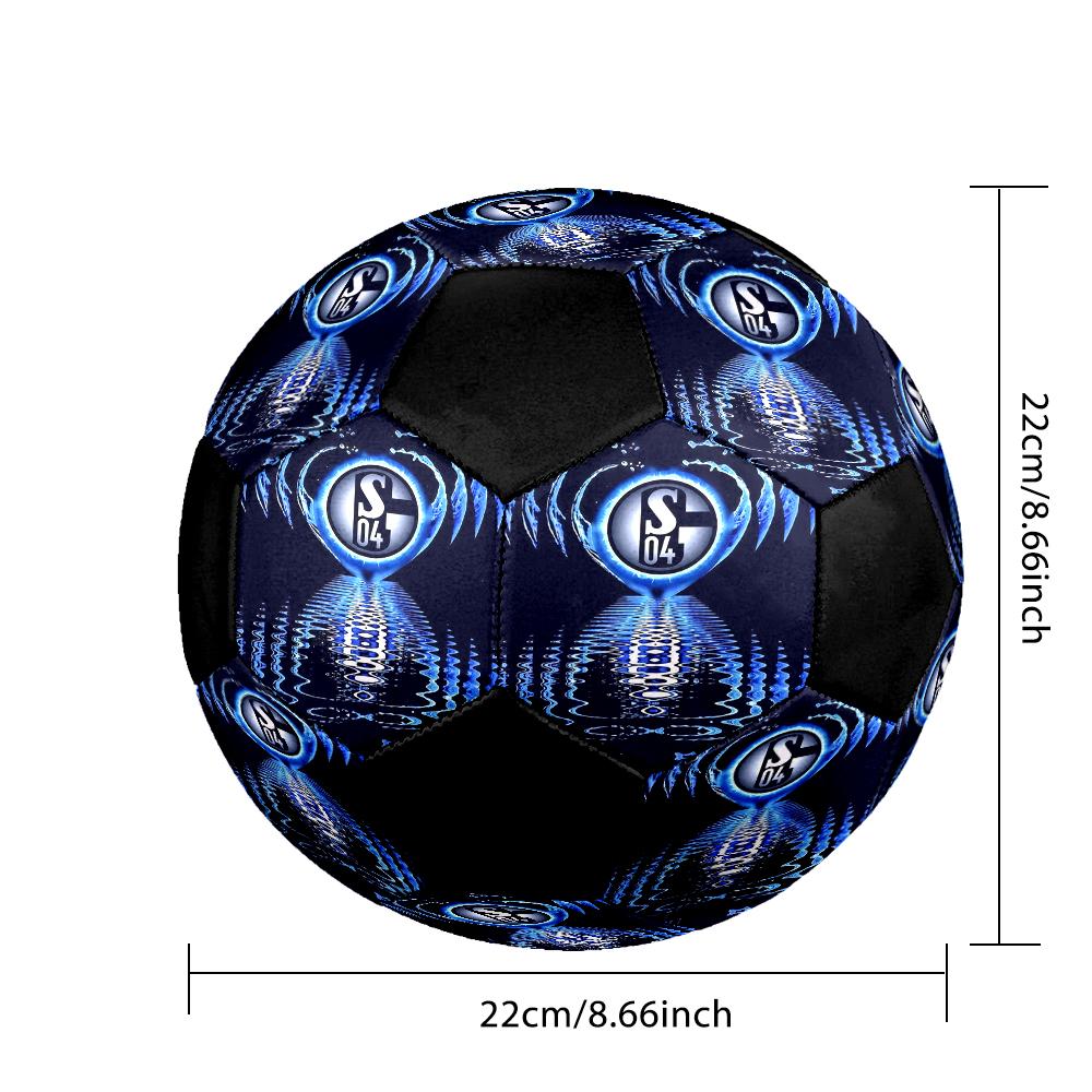 Schalke 04 Indoor Soccer Ball Colorful Machine Stitched PVC Size 5 Team Training Competition Ready Durable High-Bounce Cool Sports Gift