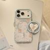 Милый Медведь Магнитный Чехол для Телефона в Форме Сердца для iPhone 16, iPhone 17 и iPhone 17 Pro Max