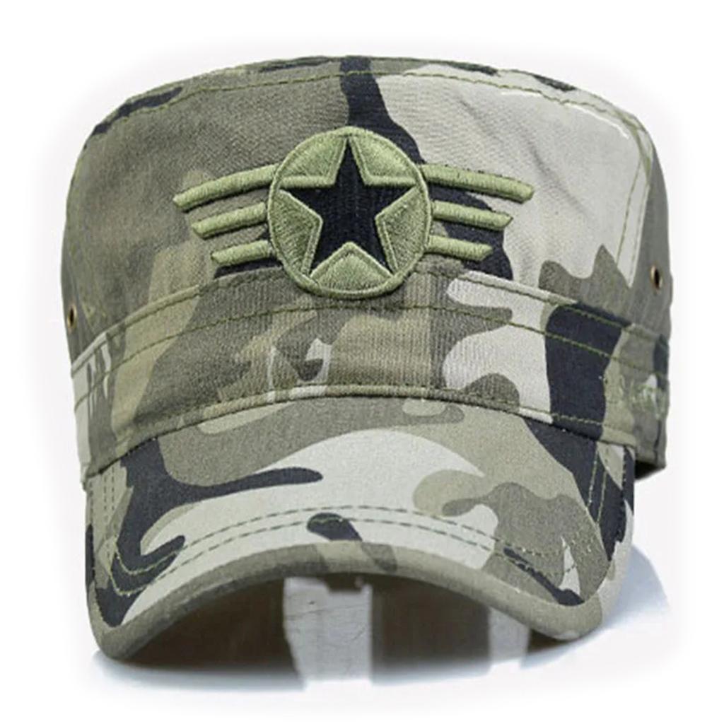 Мужская кепка Snapback, армейские шляпы, кадетские патрульные кепки, регулируемая пятиконечная звезда, камуфляжная бейсболка с плоским верхом