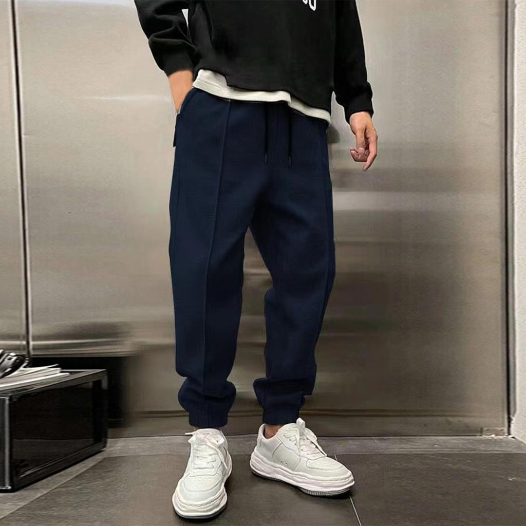 Мужские повседневные спортивные штаны с завязками и широкими штанинами