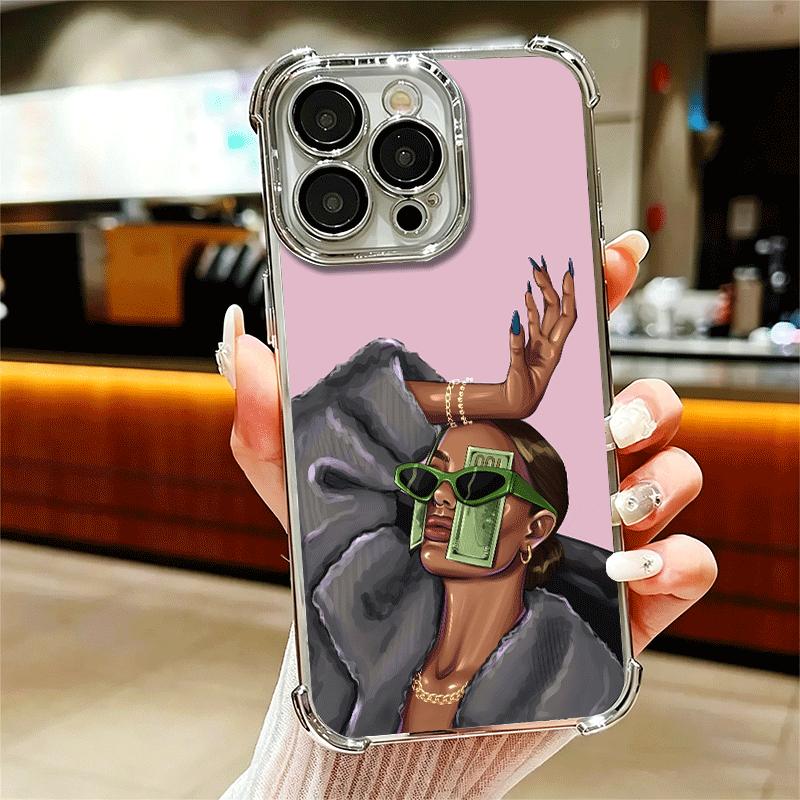 Чехол для телефона 'Girl Boss Lady' с розовым покрытием для iPhone 16 17 Pro Max Air 16E 14 15 Plus 12 13 Mini, противоударный чехол с подушкой безопасности