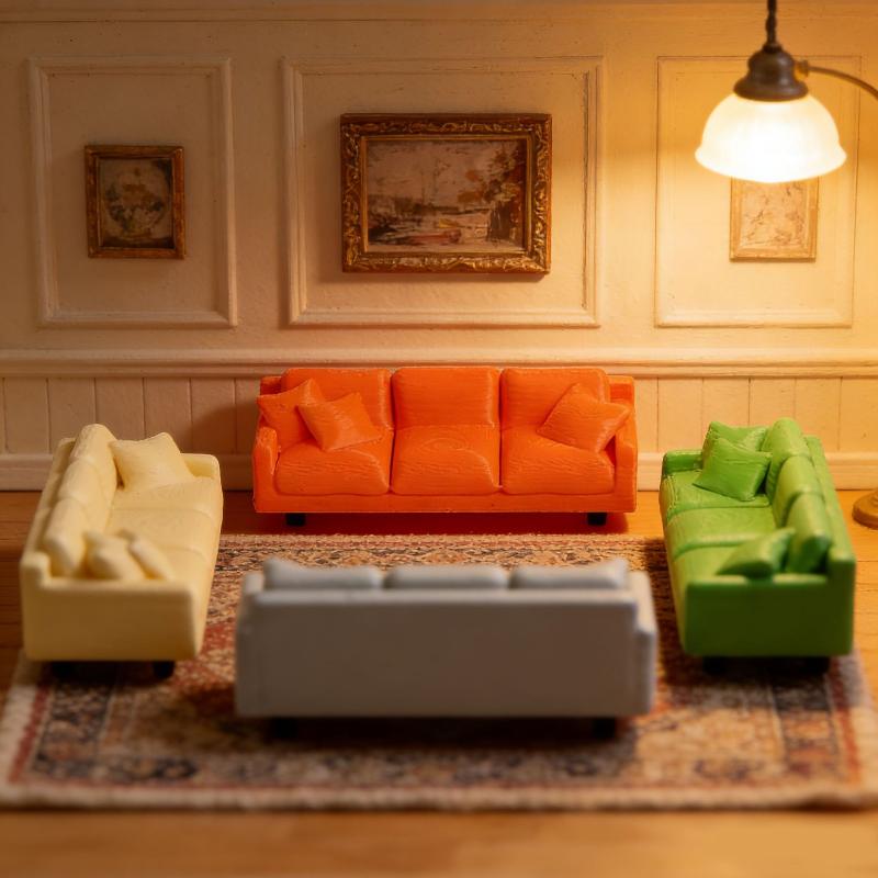 Miniature Simulation Sofa for Dollhouse Living Room 1 12 Scale Furniture Model Ornament for Kids DIY Decor Gifts