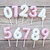 Новый продукт Перламутровые цифровые свечи для торта на день рождения 0-9 Украшение для вечеринки для выпечки Розовый Белый Свечи для торта для годовалого ребенка