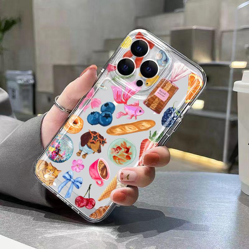 Creative Goldfish Puppy Pattern Clear Case For Samsung Galaxy S25 S24 S23 S26 UItra S22 Plus S21FE A56 A54 A33 A34 A15 A26 Cover
