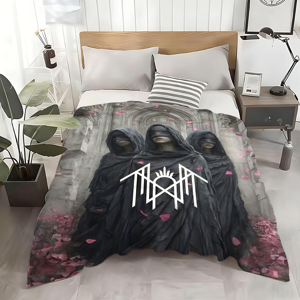 Mystery Band Sleep Tokens Throw Cozy Soft Flannel Throw Lightweight Skin-Friendly For Sofa Bed Office & Travel