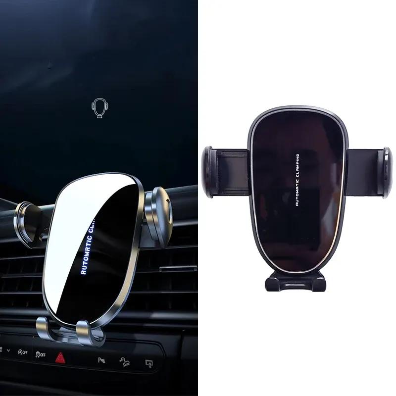 Для Honda HRV 2024 9-дюймовая панель экрана Фиксированная основа Держатель для телефона в машине Крепление для мобильного телефона Беспроводная зарядка для телефона в машине Гравитационное крепление