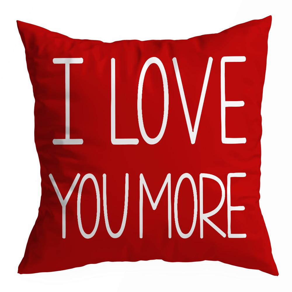 Наволочка на День святого Валентина, Бархат "персиковая кожа", Принт "сердце", Домашний текстиль, Наволочка на диванную подушку, Подушка для поясницы и спины в машину