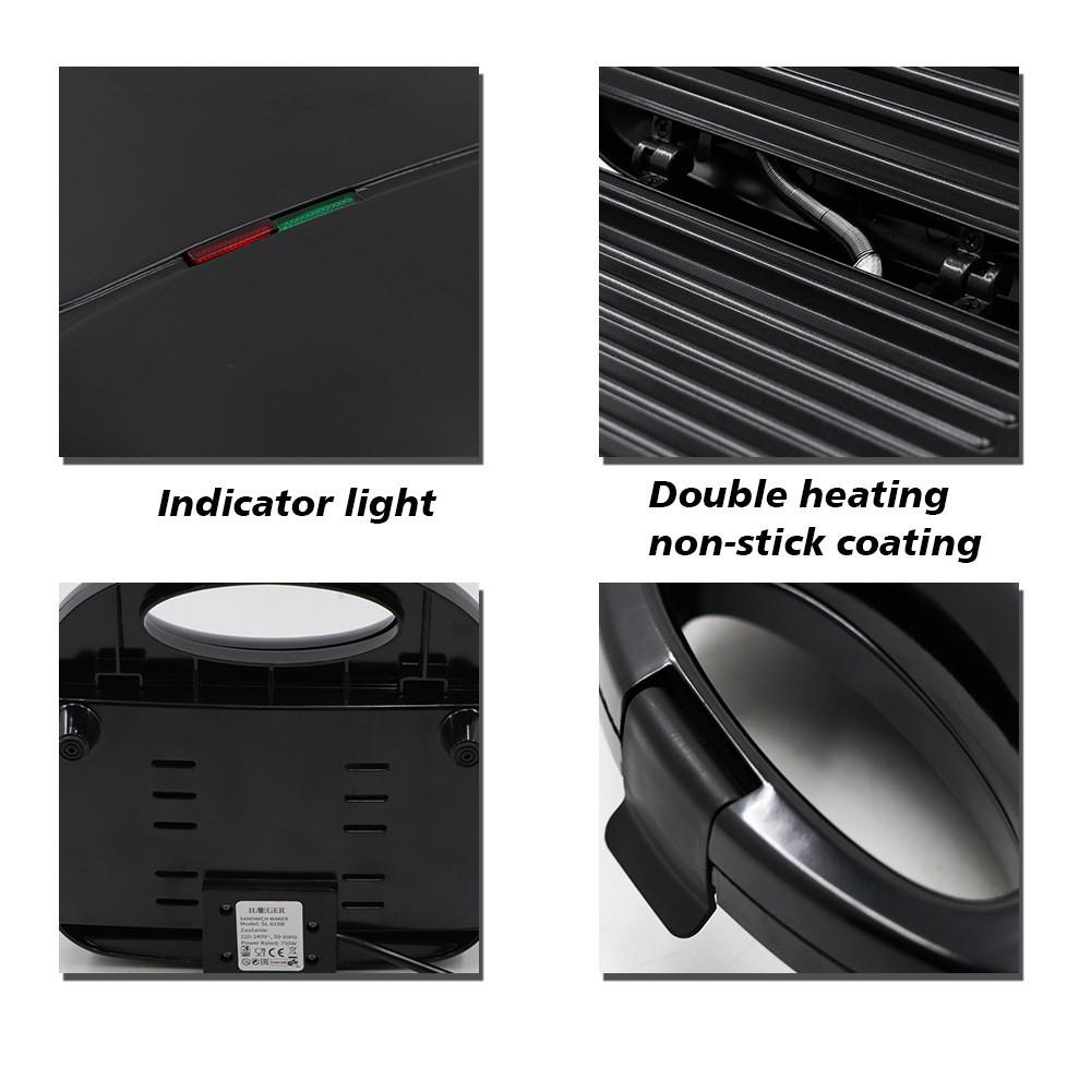 750W Household Electric Sandwich Maker Multi Functional Breakfast Kitchen Double Sided Heating Steak Machine