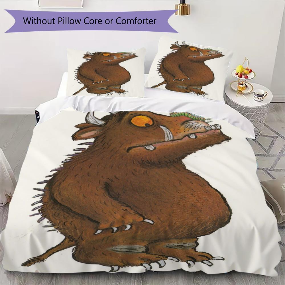The Gruffalo Pattern Bedding,Quilt Set Quilt Cover Pillowcase Home Birthday Gift(1 * duvet cover + 2 * pillowcase, without core)_lx