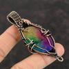 Rainbow Solar Quartz Druzy Pendant Copper Wire Wrapped Pendant Gemstone Jewelry Handmade Pendant Gift For Women Unique Copper Design Jewelry