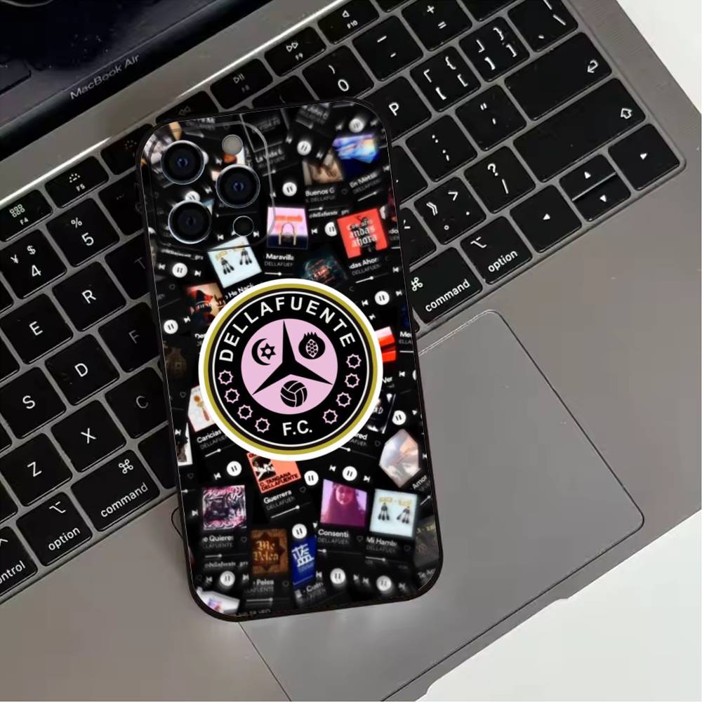 D-Dellafuente-FC Phone Case For iPhone 17,16,15,14,13,12,11 Plus,Pro Max,XS,Soft Silicone Black Cover