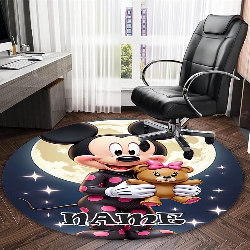 Customizable M-Mickey Round Non-Slip Carpet - Ideal for Garden, Picnic, Office, Perfect for Decoration, Suitable For All Seasons