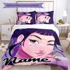 3pcs Custom Name Cartoon Kpop Demon Hunters Bedding Set Duvet Cover Closure Includes 1 Duvet Cover & 2 Pillowcases for All Seasons Bedroom Decor