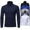 Youth Mens Turtleneck Long Sleeve T-Shirt Solid Color Slim Fit Thin Casual Fashion Basic Top
