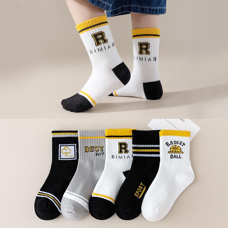 Детские носки с рисунком медведя из мультфильма для детей 0-13 лет, впитывающие пот и ветер, износостойкие, средние носки-трубы